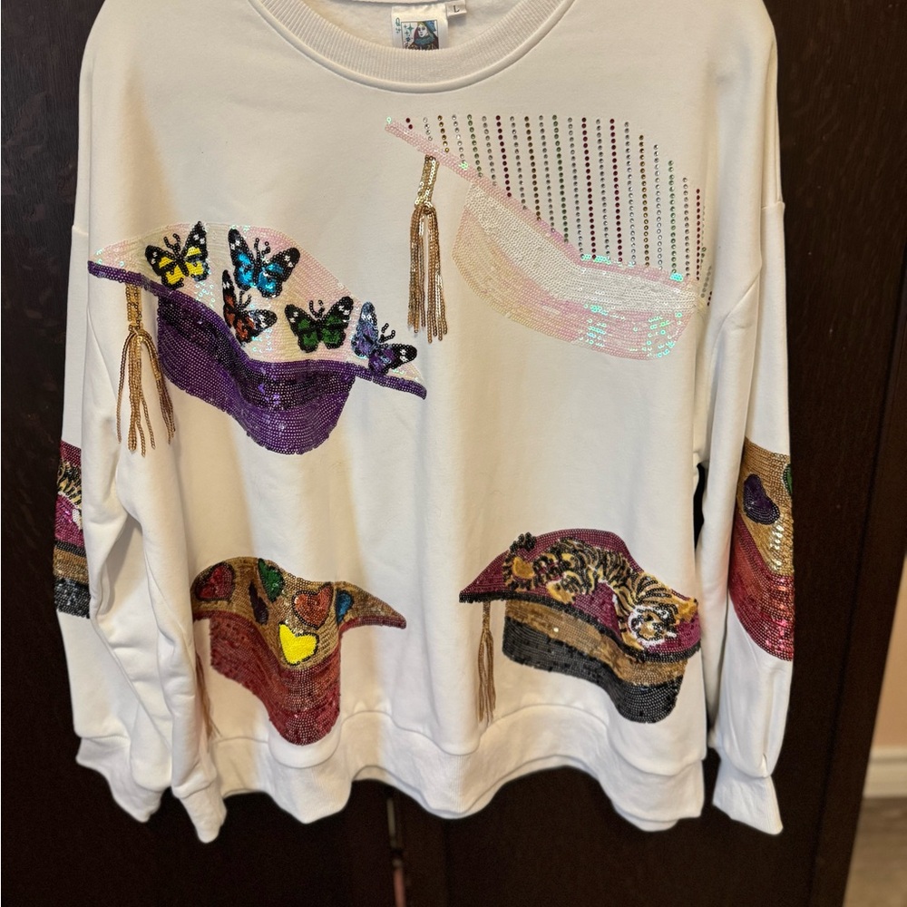 QUEEN OF SPARKLES Multicolor Sequin Sweatshirt